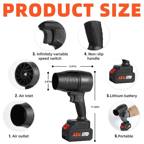 AirForce Turbo Leaf Blower | Cordless Air Blower | Car Dryer 35000 RPM