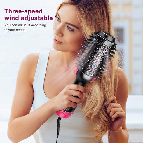 One Step Hair Dryer 4-in-1 Ionic Blow Dryer Brush & Styler for Straightening, Curling, and Detangling, Professional Ceramic Material