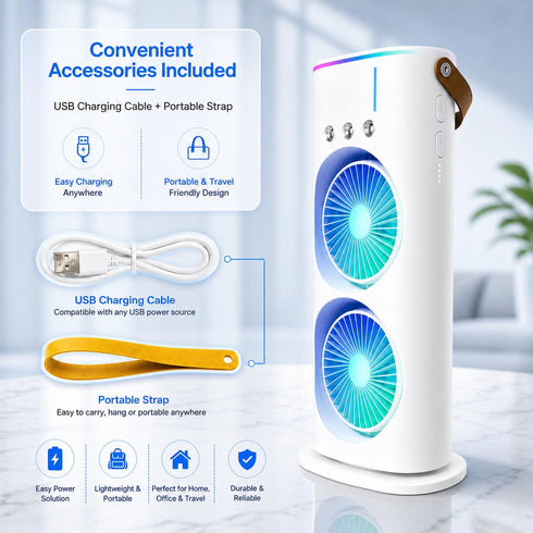 Double Mist Spray Fan ( Mini AC)