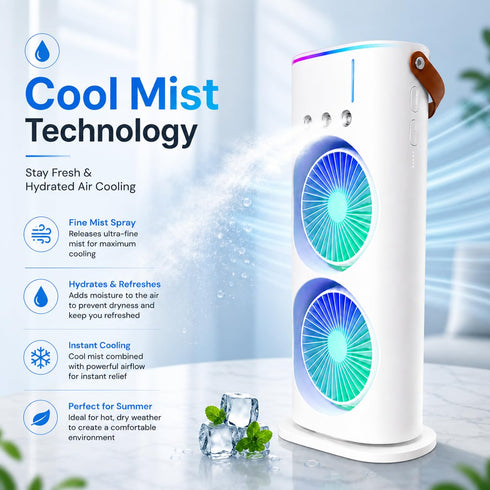 Double Mist Spray Fan ( Mini AC)