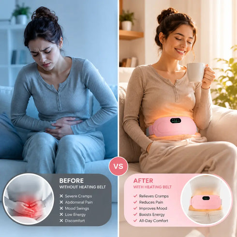 Period Cramp Relief Massager with Heating Pad | Instant Comfort for Menstrual & Back Pain